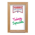 Oak Frame Wall Wet-Erase Board with Marker Tray - 12x18